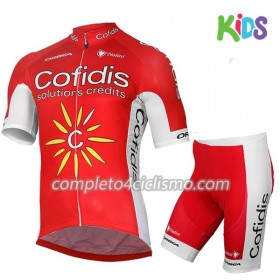 Completo Maglia Ciclismo + Pantaloncino 2017 Cofidis Pro Team Bambino N001